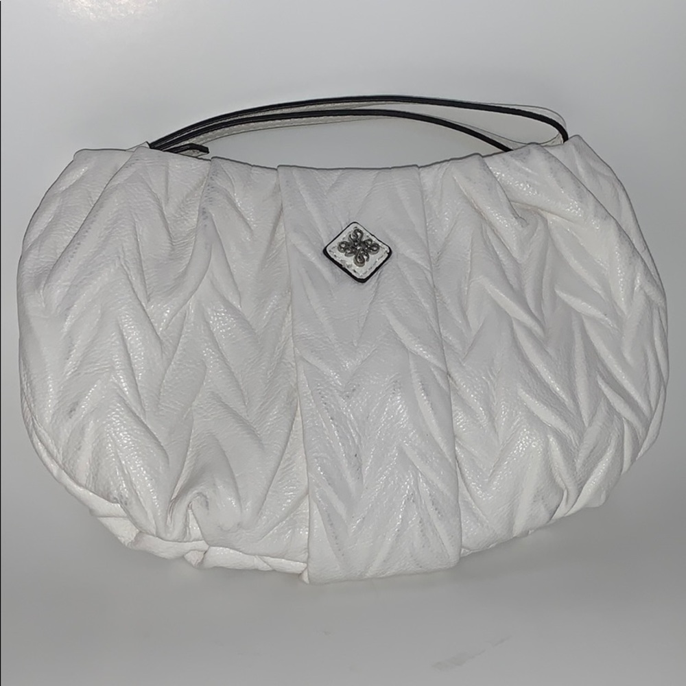 Vera Wang Bright White zippered Clutch W Strap